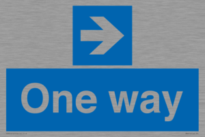 One way with right directional arrow